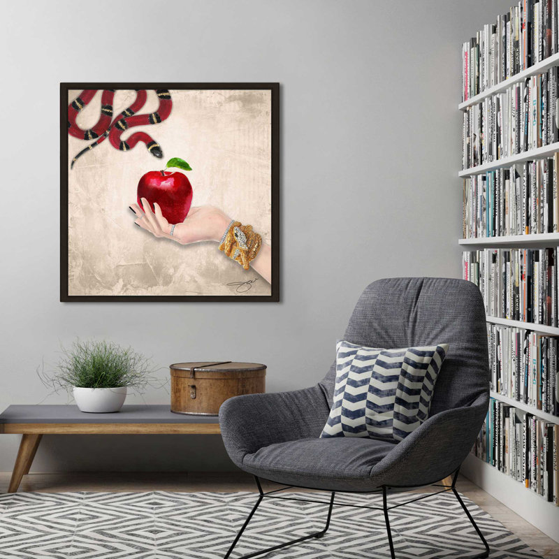 «Eve's Apple (Square)» par Jodi - impression, Cadre flottant espresso, H 39,5 po x l 39,5 po x P 2 po