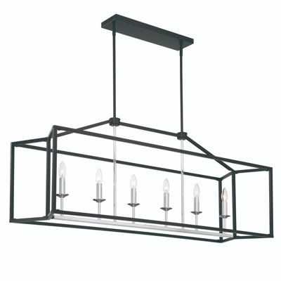 Luminaire suspendu linéaire à 6 lumières pour îlot de cuisine Jarno