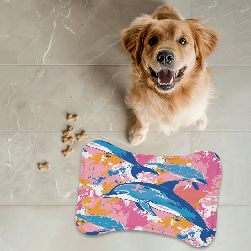 Styling Dolphin Art - Tapis d'alimentation en os 1 pièce, 18"
