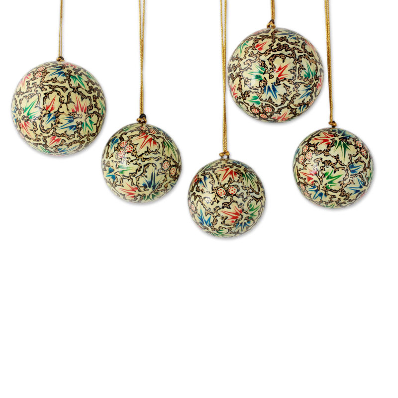 Ensemble d’ornements en forme de ballons de noël 5 pièces greetings papier mache