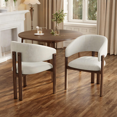 Linen Upholstered Metal Armchair in Beige
