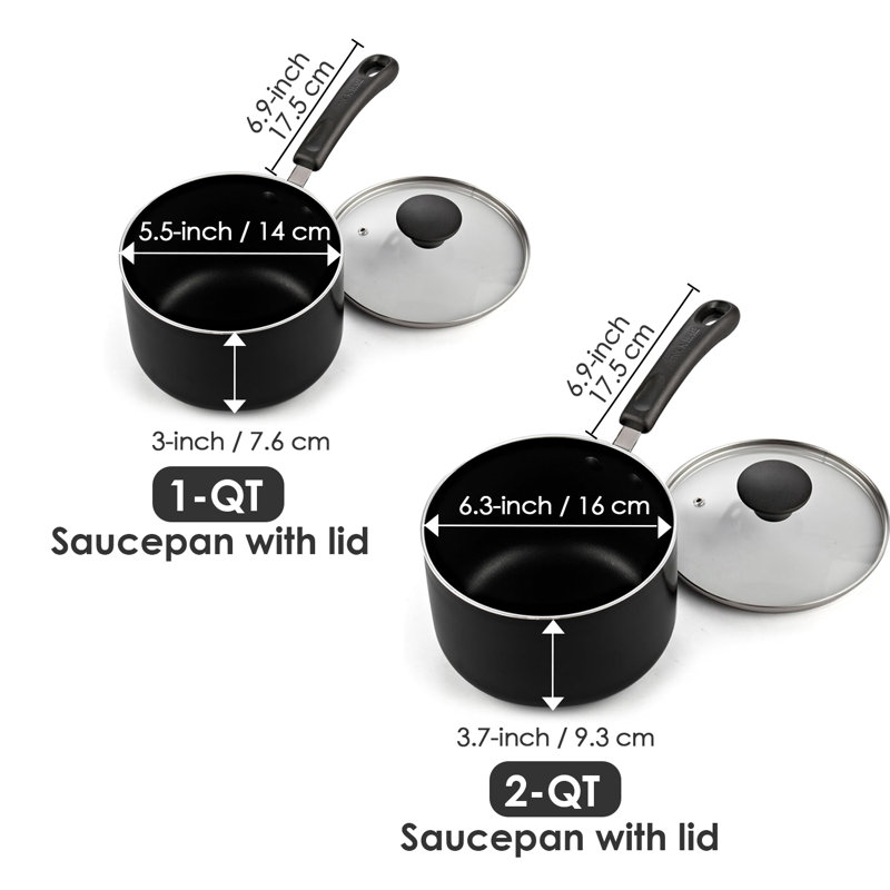 Cook N Home Nonstick Sauce Pan Multi-purpose Pot with Glass Lid
