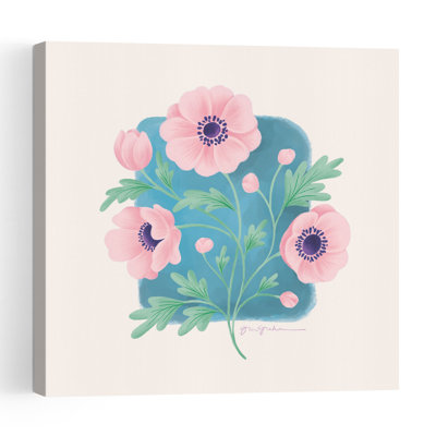 Spring Blooms I Abstract Contemporary Flower Landscape Wall Art Print by Gia Graham - 1 Piece Wrapped Canvas Wall Art