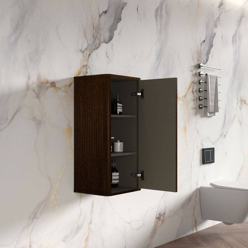Hannemarie 14 Inch Floating Bathroom Side Cabinet - Modern Storage Cabinet with DTC Soft-Close Hinges, Eco-Friendly E1 - for Bathroom, Kitchen, Apartment, Hotel