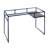 Rectangular Desk With Blue And Supply Container Writing Robust Shelf