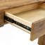 Élégante table de bar en grain de bois naturel - 50 pouces de long, un choix pratique pour les maisons modernes. Autocollant texturé en grain de bois, équipé de deux tiroirs