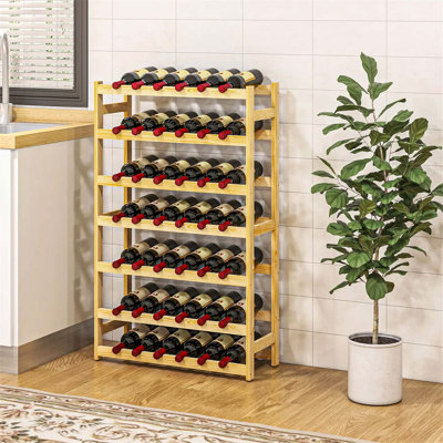 Borwin Solid Wood Wine Bottle Rack in Brown