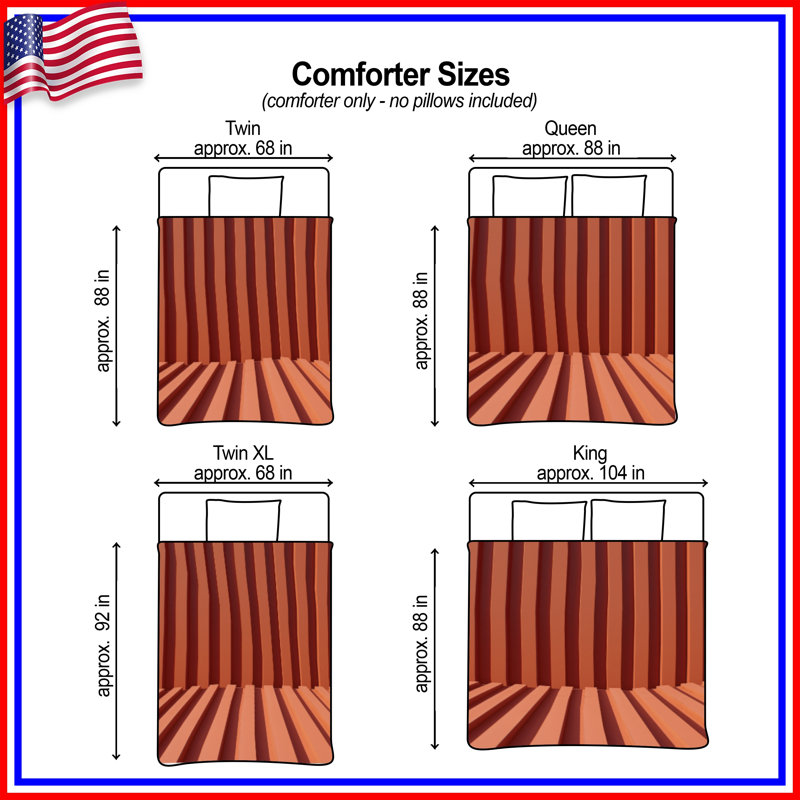 Orange Vertical Lines Comforter, Twin Extra Long
