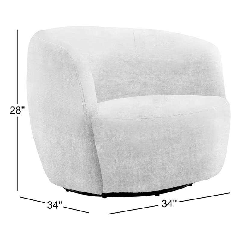 Fauteuil demi-tonneau rotatif Andrean, Coton Bloke