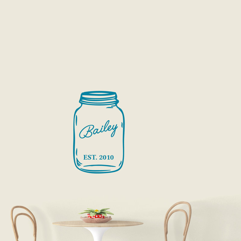 Text & Numbers Wall Decal, Teal, Yes