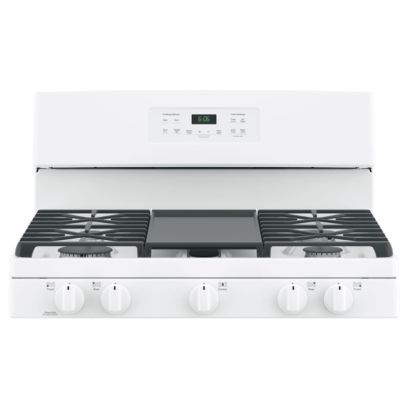30" 5 cu ft. Freestanding Gas Range with Griddle, White