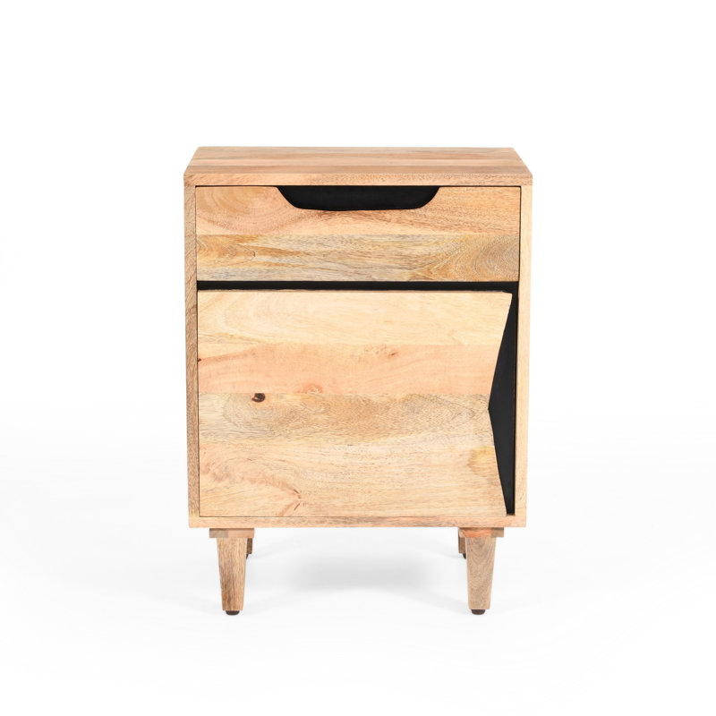 Table de chevet en bois naturel