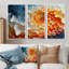 Ensemble de salon jaune et orange avec vagues abstraites I - Abstract Spirals-107213538-107213542