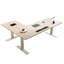 Bureau moderne à hauteur réglable en cuir beige L-Modern
