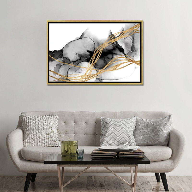 «Matrix Undulation II» par Jennifer Goldberger, reproduction sur toile, H 32 po x l 48 po x 1,5 po, Toile encadrée d'or