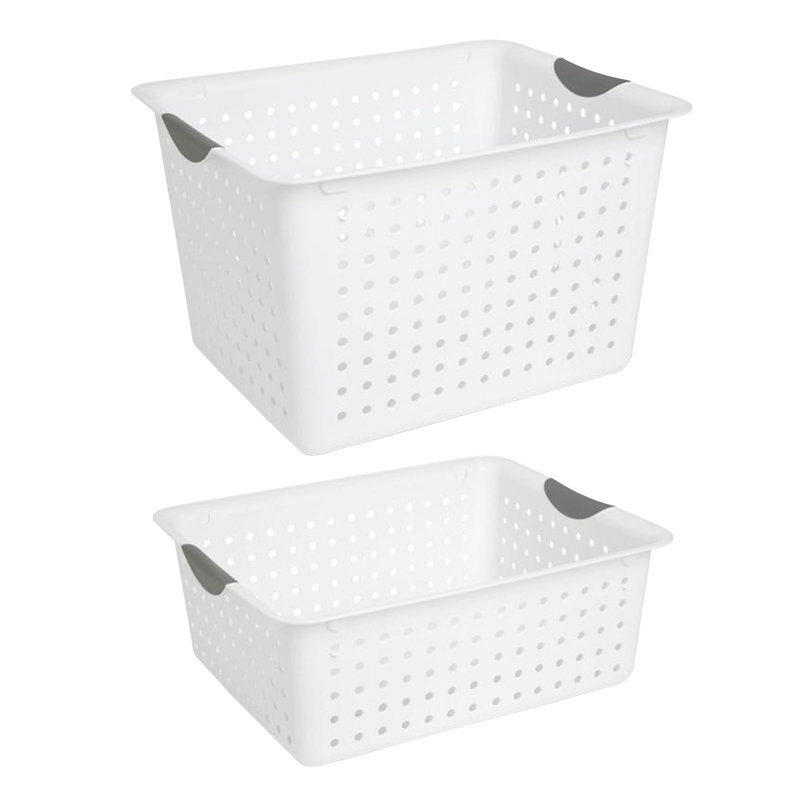 Ensemble de paniers de rangement en plastique avec poignées, 6 grands, 6 profonds Sterilite