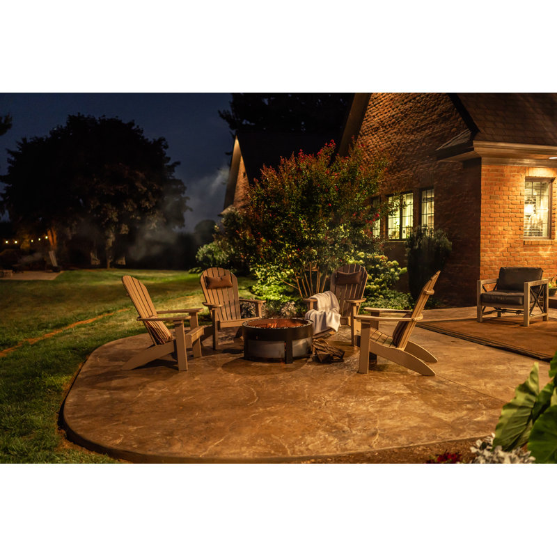 The Forge Round Steel Smokeless Fire Pit, Black/Gray