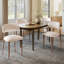 Ensemble de 2 chaises d'appoint, revêtement en chenille beige neutre avec repose-pieds, pieds en métal, sièges de salle à manger de style campagne moderne