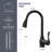 Single Handle Deck Mount High Arc Kitchen Faucet, Pull Down Sprayer Kitchen Sink Faucet with 2 Spray Functions-122556122
