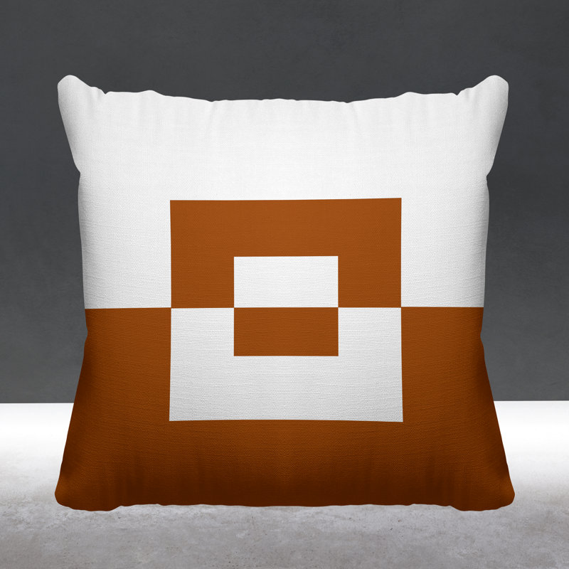 Coussin décoratif intérieur / extérieur Granger, L 17 po x H 17 po, Orange brûlé