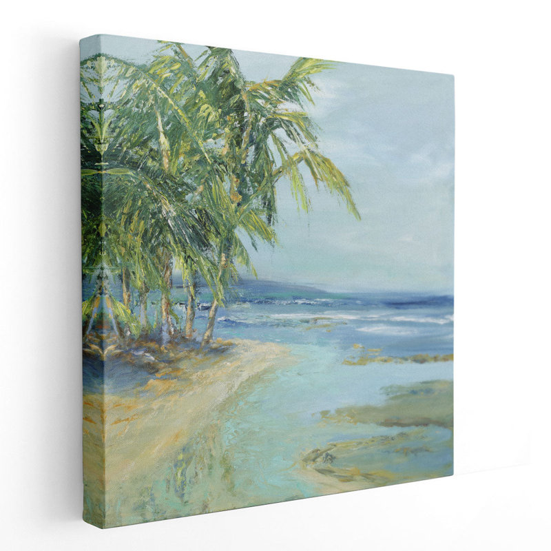 «Blue Coastal Lagoon», reproduction d'art sur toile, H 12 po x l 12 po