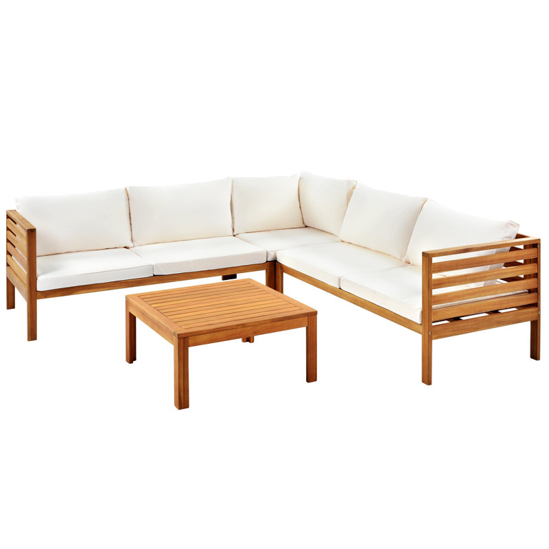 Ensemble de canapé d'extérieur avec coussins, Beige