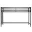 Lit mezzanine simple Adam noir robuste pour les enfants, peu encombrant, lit mezzanine avec échelle d'escalade facile et garde-corps, cadre de lit mezzanine pour la chambre à coucher
