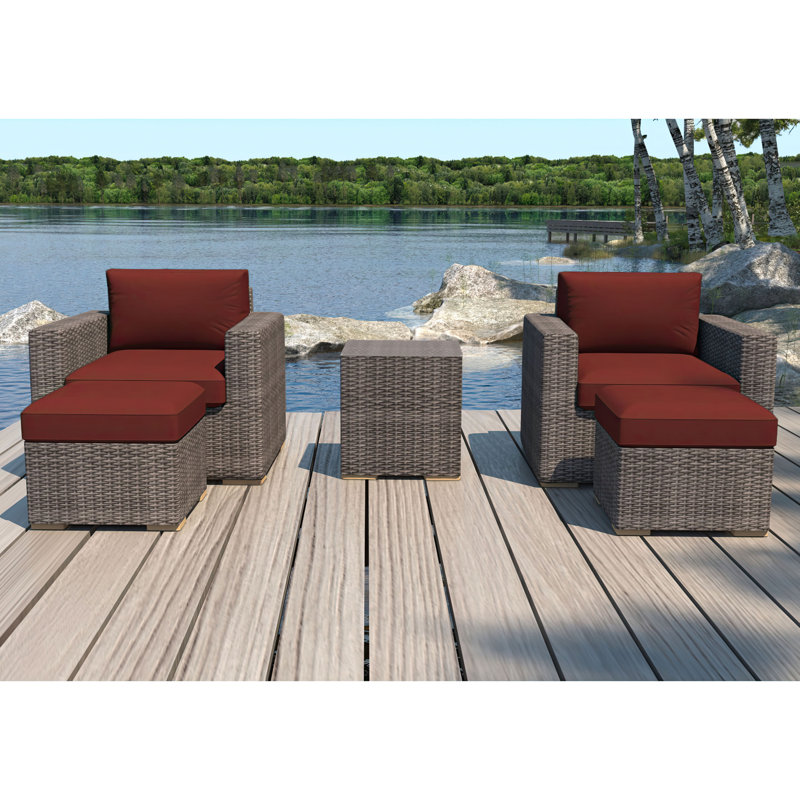 Dune Outdoor 5 - Piece Conversation Set, Canvas Henna Sunbrella® Canvas