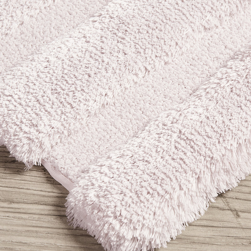 21x34" Blush Bath Rug, Stripe Pattern, , Soft, Stain , Non-skid Backing, Easy To Wash Rug In Color, Stripe, , Fade And Back, Washable