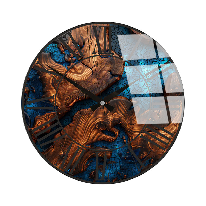 Horloge murale élégante en verre, 15,7 pouces de diamètre | 100% verre avec une épaisseur de 0,16 pouce | Design moderne pour le salon, le bureau et la décoration intérieure | Horloge élégante pour tout mur