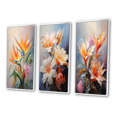 «Birds Of Paradise Romantic», 3 pièces sur toile