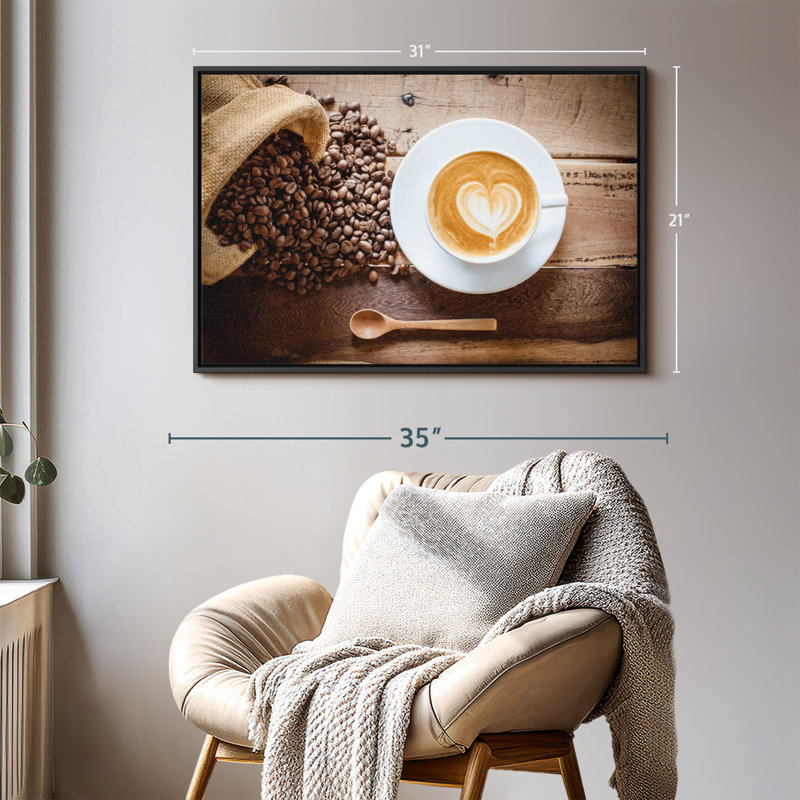 Art mural café au lait, H 21 po x l 31 po