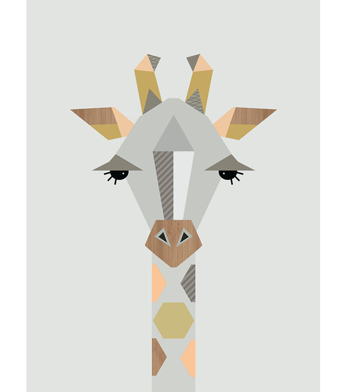 Giraffe by Little Design Haus - Print, 50cm H x 40cm W x 3.8cm D, Wrapped Canvas