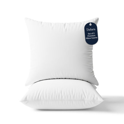 Delara 20" x 20" Lumbar Pillow Inserts – Set of 2, Organic Cotton, Recycled Down-Alternative Fill