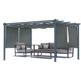 Pergola en aluminium avec auvent Aoodor