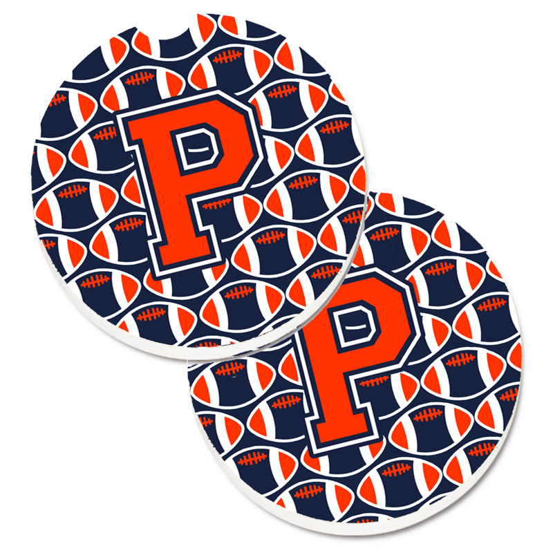 Sous-verre de football, T, Orange / bleu marine