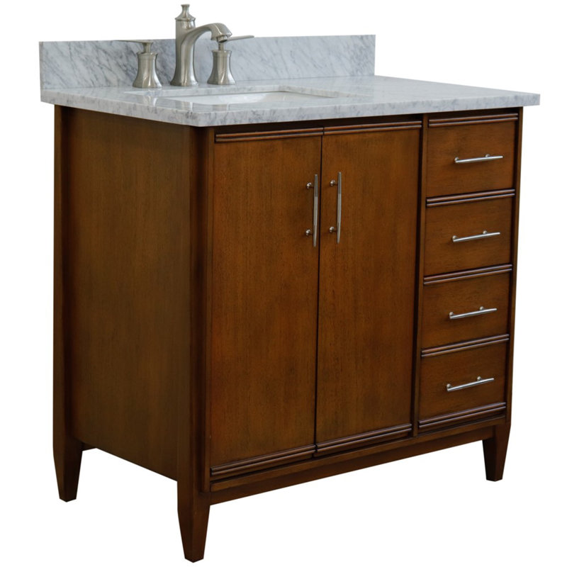 Ensemble de meuble-lavabo simple 37 po, gris