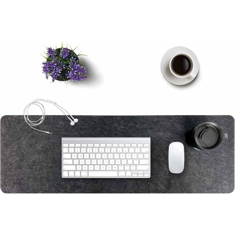 Tapis de bureau, 36 po x 12 po, gris foncé