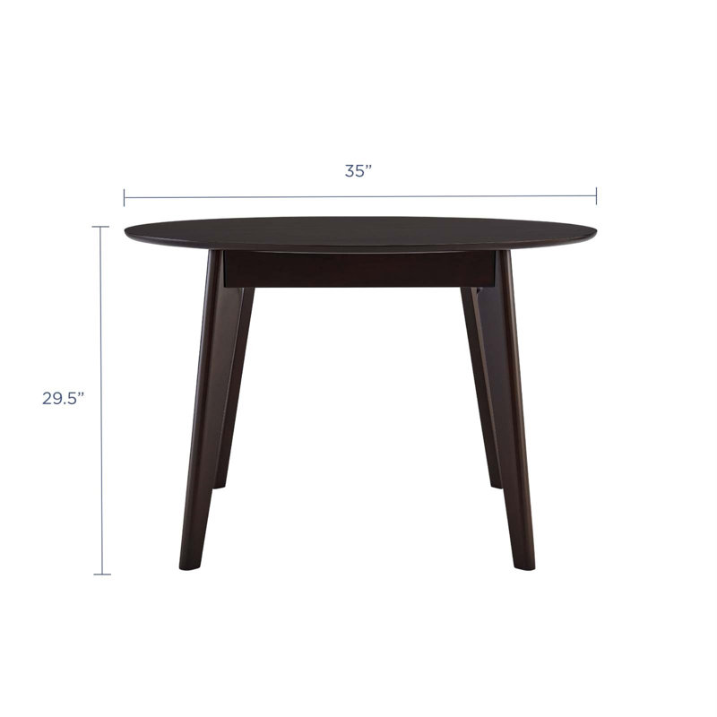 Modway Vision Round Dining Table, 35" L x 35" W, Cappuccino