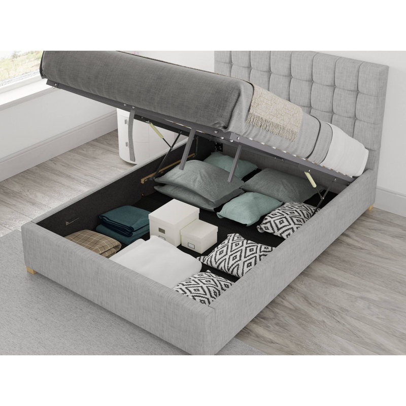 Chevalier Upholstered Ottoman Storage Bed, Kingsize (5'), Storm