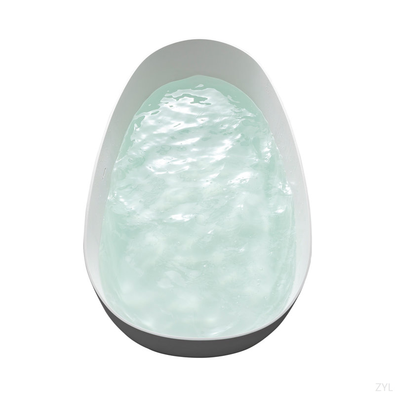 Baignoire profonde 67 ", Blanc mat
