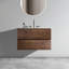 Meuble-lavabo mural chic avec lavabo en céramique et beaucoup de rangement-558774845