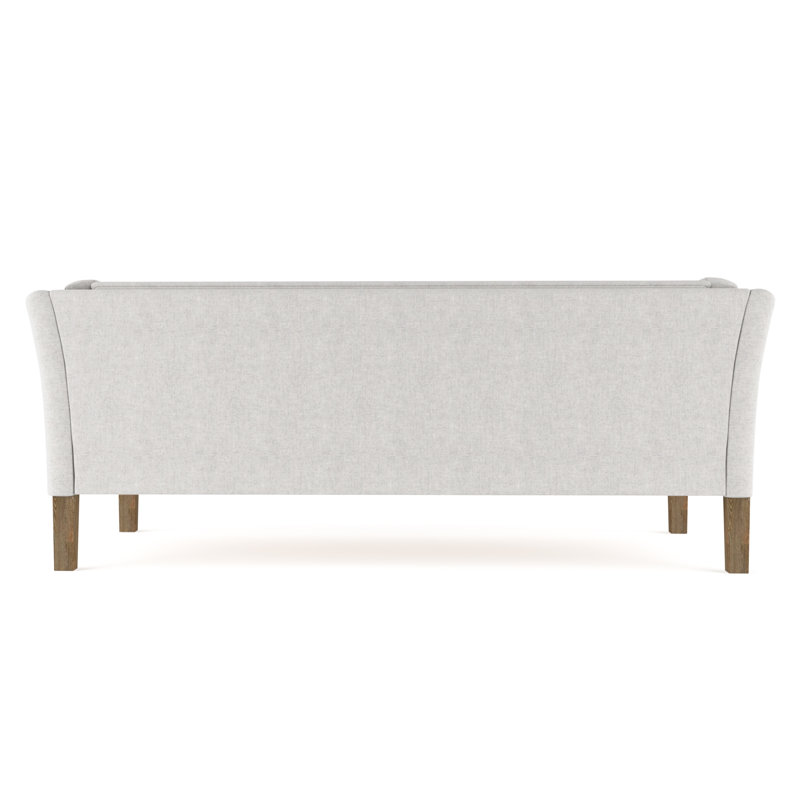 Charlton Flared Shelter-Arm Sofa, Plush Velvet Silver Streak, Ebony, 31" H x 108" W x 33" D