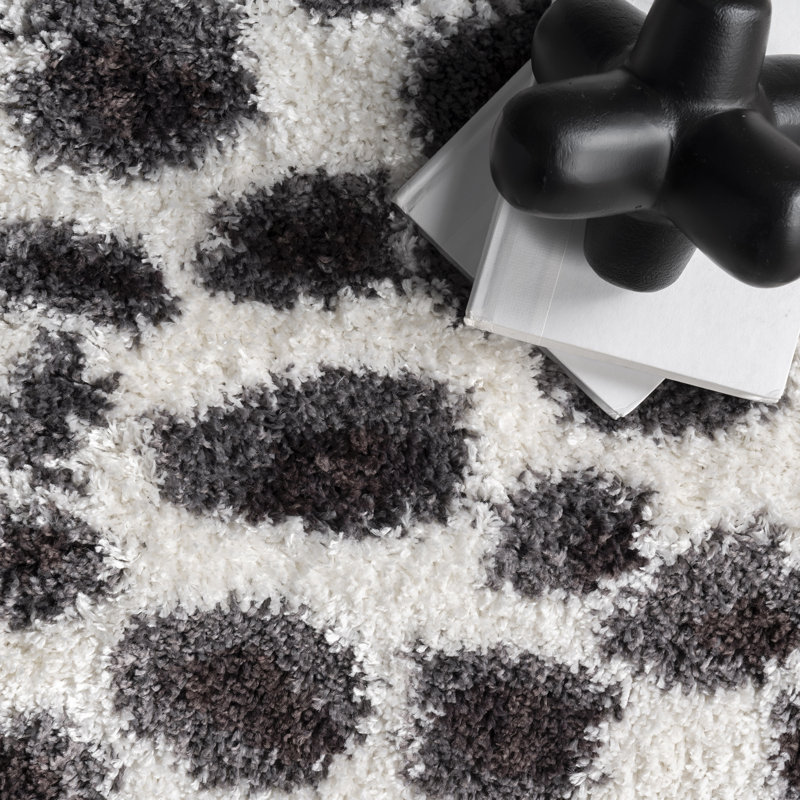 Tapis beige / noir Toucoing, Tapis de couloir 2 pi 8 po x 8 pi