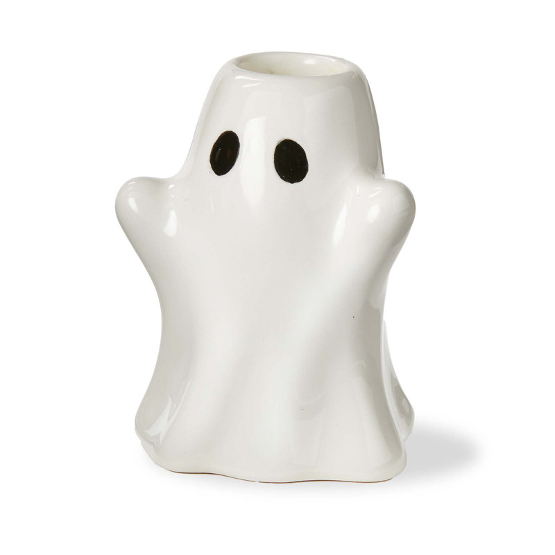 Ghost Taper Candle Holder White Ceramic Everyday