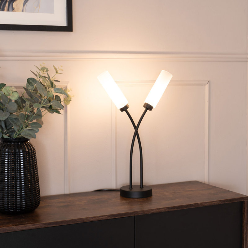 Aaniyah Metal Table Lamp, Matt Black, Yes