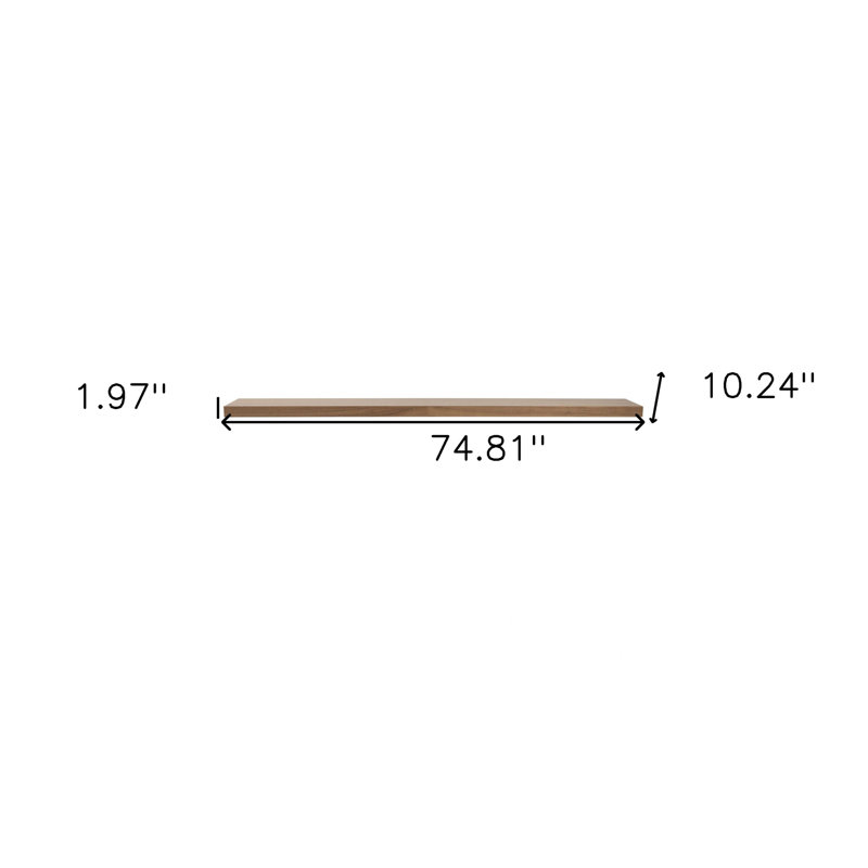 Tablette flottante en bois blanc Funkley, H 1,97 po x l 74,81 po x P 10,24 po, Noyer