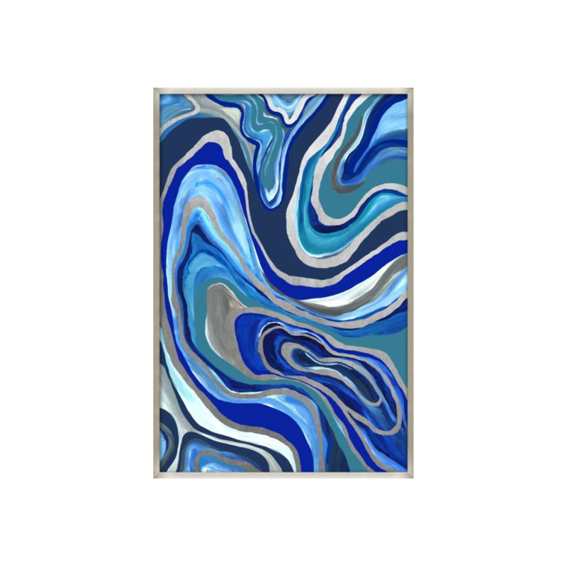 Silver Lining Geode I Print by Emma McCartney, Gilded Silver, 60" H x 40" W x 1.5" D