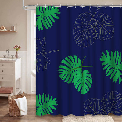 Rideau de douche imperméable à motif floral coloré multicolore avec 12 crochets