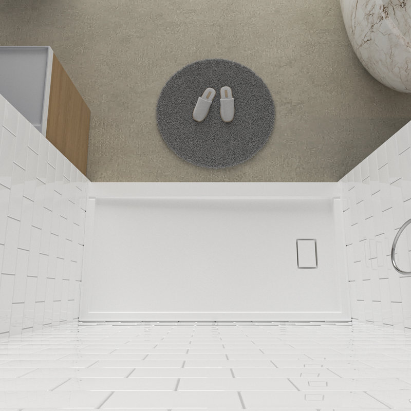 Ensemble de douche combiné de 60 po x 32 po avec trois panneaux muraux et receveur de douche blancs brillants